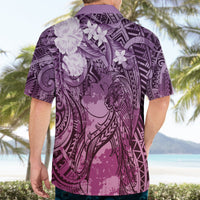 Pacific Beauty Girl Hawaiian Shirt Pink Polyneisan Tribal Vintage Motif LT9 - Polynesian Pride