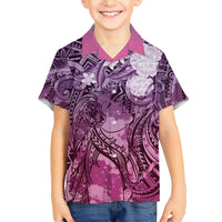 Pacific Beauty Girl Hawaiian Shirt Pink Polyneisan Tribal Vintage Motif LT9 - Polynesian Pride