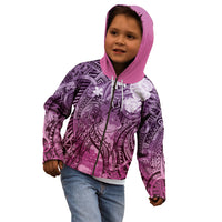 Pacific Beauty Girl Kid Hoodie Pink Polyneisan Tribal Vintage Motif