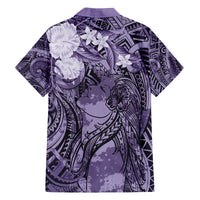 Pacific Beauty Girl Family Matching Summer Maxi Dress and Hawaiian Shirt Violet Polyneisan Tribal Vintage Motif LT9 - Polynesian Pride