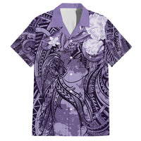 Pacific Beauty Girl Hawaiian Shirt Violet Polyneisan Tribal Vintage Motif LT9 Violet - Polynesian Pride