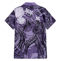 Pacific Beauty Girl Hawaiian Shirt Violet Polyneisan Tribal Vintage Motif LT9 - Polynesian Pride