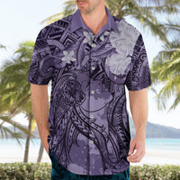 Pacific Beauty Girl Hawaiian Shirt Violet Polyneisan Tribal Vintage Motif LT9 - Polynesian Pride