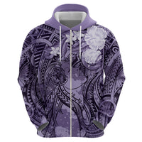 Pacific Beauty Girl Hoodie Violet Polyneisan Tribal Vintage Motif