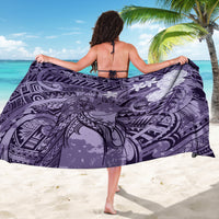 Pacific Beauty Girl Sarong Violet Polyneisan Tribal Vintage Motif