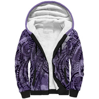 Pacific Beauty Girl Sherpa Hoodie Violet Polyneisan Tribal Vintage Motif LT9 Unisex Violet - Polynesian Pride