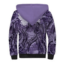 Pacific Beauty Girl Sherpa Hoodie Violet Polyneisan Tribal Vintage Motif LT9 - Polynesian Pride