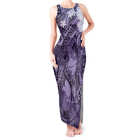 Pacific Beauty Girl Tank Maxi Dress Violet Polyneisan Tribal Vintage Motif LT9 Women Violet - Polynesian Pride