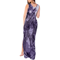 Pacific Beauty Girl Tank Maxi Dress Violet Polyneisan Tribal Vintage Motif LT9 - Polynesian Pride