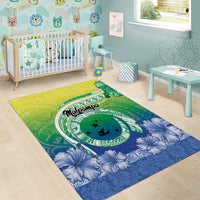 Malpampa Vanuatu Area Rug Hibiscus Sand Drawing with Pacific Pattern