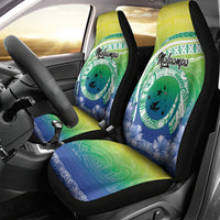 Malpampa Vanuatu Car Seat Cover Hibiscus Sand Drawing with Pacific Pattern
