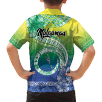 Malpampa Vanuatu Kid Hawaiian Shirt Hibiscus Sand Drawing with Pacific Pattern