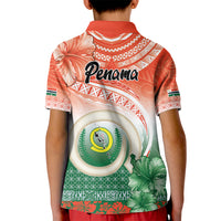 Penama Vanuatu Kid Polo Shirt Hibiscus Sand Drawing with Pacific Pattern