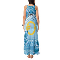 Sanma Vanuatu Tank Maxi Dress Hibiscus Sand Drawing with Pacific Pattern LT9 - Polynesian Pride