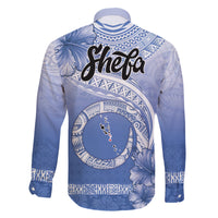 Shefa Vanuatu Family Matching Off Shoulder Short Dress and Hawaiian Shirt Hibiscus Sand Drawing with Pacific Pattern