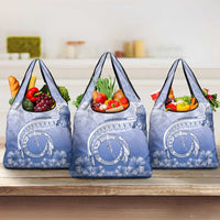 Shefa Vanuatu Grocery Bag Hibiscus Sand Drawing with Pacific Pattern