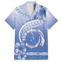 Shefa Vanuatu Hawaiian Shirt Hibiscus Sand Drawing with Pacific Pattern LT9 Blue Art - Polynesian Pride