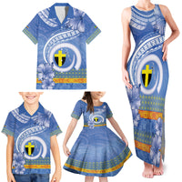 Tafea Vanuatu Family Matching Tank Maxi Dress and Hawaiian Shirt Hibiscus Sand Drawing with Pacific Pattern