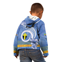 Tafea Vanuatu Kid Hoodie Hibiscus Sand Drawing with Pacific Pattern
