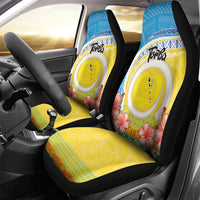 Torba Vanuatu Car Seat Cover Hibiscus Sand Drawing with Pacific Pattern