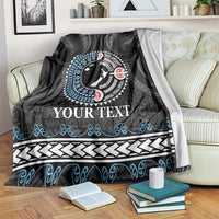 Custom Fiji and New Zealand Blanket Maori Fern Mix Tapa Tribal Unique LT9 Black - Polynesian Pride