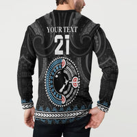 Custom Fiji and New Zealand Button Sweatshirt Maori Fern Mix Tapa Tribal Unique LT9 - Polynesian Pride