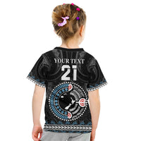 Custom Fiji and New Zealand Kid T Shirt Maori Fern Mix Tapa Tribal Unique LT9 - Polynesian Pride