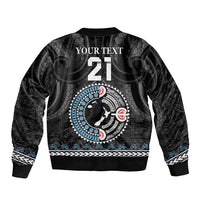 Custom Fiji and New Zealand Sleeve Zip Bomber Jacket Maori Fern Mix Tapa Tribal Unique LT9 - Polynesian Pride