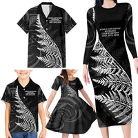 New Zealand Black Fern 7s Family Matching Long Sleeve Bodycon Dress and Hawaiian Shirt History World Cup Sevens LT9 - Polynesian Pride