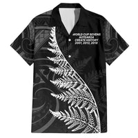 New Zealand Black Fern 7s Family Matching Long Sleeve Bodycon Dress and Hawaiian Shirt History World Cup Sevens LT9 Dad's Shirt - Short Sleeve Black - Polynesian Pride
