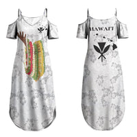 Hawaii Lei Kamehameha Couples Matching Summer Maxi Dress and Hawaiian Shirt Ke'oke'o Seamless Pattern Hibiscus Flower LT9 - Polynesian Pride