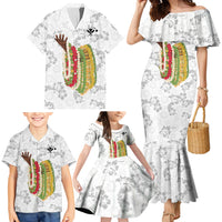 Hawaii Lei Kamehameha Family Matching Mermaid Dress and Hawaiian Shirt Ke'oke'o Seamless Pattern Hibiscus Flower LT9 - Polynesian Pride