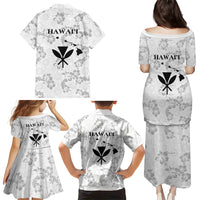 Hawaii Lei Kamehameha Family Matching Puletasi and Hawaiian Shirt Ke'oke'o Seamless Pattern Hibiscus Flower LT9 Mom's Dress White - Polynesian Pride