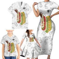 Hawaii Lei Kamehameha Family Matching Short Sleeve Bodycon Dress and Hawaiian Shirt Ke'oke'o Seamless Pattern Hibiscus Flower LT9 - Polynesian Pride