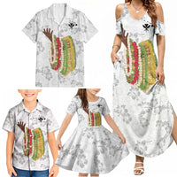 Hawaii Lei Kamehameha Family Matching Summer Maxi Dress and Hawaiian Shirt Ke'oke'o Seamless Pattern Hibiscus Flower LT9 - Polynesian Pride