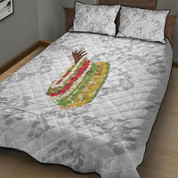 Hawaii Lei Kamehameha Quilt Bed Set Ke'oke'o Seamless Pattern Hibiscus Flower LT9 - Polynesian Pride