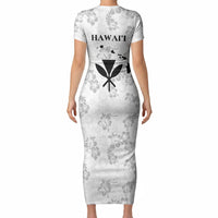 Hawaii Lei Kamehameha Short Sleeve Bodycon Dress Ke'oke'o Seamless Pattern Hibiscus Flower LT9 - Polynesian Pride
