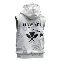 Hawaii Lei Kamehameha Sleeveless Zip Hoodie Ke'oke'o Seamless Pattern Hibiscus Flower LT9 - Polynesian Pride