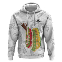 Hawaii Lei Kamehameha Zip Hoodie Ke'oke'o Seamless Pattern Hibiscus Flower