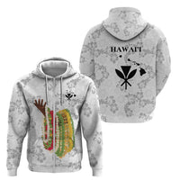 Hawaii Lei Kamehameha Zip Hoodie Ke'oke'o Seamless Pattern Hibiscus Flower