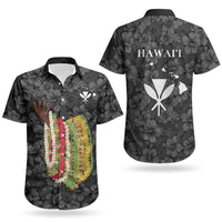 Hawaii Lei Kamehameha Couples Matching Mermaid Dress and Hawaiian Shirt Ele'ele Seamless Pattern Hibiscus Flower LT9 - Polynesian Pride