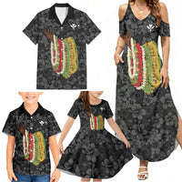 Hawaii Lei Kamehameha Family Matching Summer Maxi Dress and Hawaiian Shirt Ele'ele Seamless Pattern Hibiscus Flower LT9 - Polynesian Pride