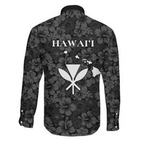 Hawaii Lei Kamehameha Family Matching Tank Maxi Dress and Hawaiian Shirt Ele'ele Seamless Pattern Hibiscus Flower LT9 Son's Shirt Black - Polynesian Pride