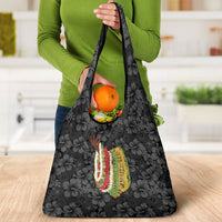 Hawaii Lei Kamehameha Grocery Bag Ele'ele Seamless Pattern Hibiscus Flower LT9 - Polynesian Pride
