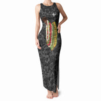 Hawaii Lei Kamehameha Tank Maxi Dress Ele'ele Seamless Pattern Hibiscus Flower LT9 Women Black - Polynesian Pride