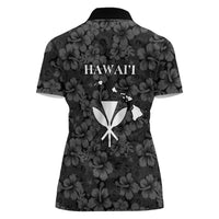 Hawaii Lei Kamehameha Women Polo Shirt Ele'ele Seamless Pattern Hibiscus Flower