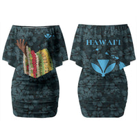 Hawaii Lei Kamehameha Couples Matching Off Shoulder Short Dress and Hawaiian Shirt Uliuli Seamless Pattern Hibiscus Flower LT9 - Polynesian Pride