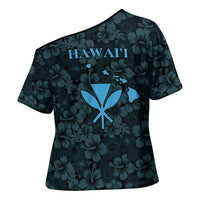 Hawaii Lei Kamehameha Cross Shoulder Shirt Uliuli Seamless Pattern Hibiscus Flower LT9 - Polynesian Pride