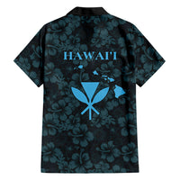 Hawaii Lei Kamehameha Family Matching Short Sleeve Bodycon Dress and Hawaiian Shirt Uliuli Seamless Pattern Hibiscus Flower LT9 Dad's Shirt - Long Sleeve Blue - Polynesian Pride