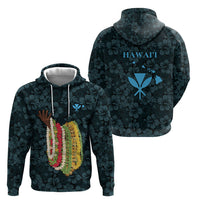 Hawaii Lei Kamehameha Hoodie Uliuli Seamless Pattern Hibiscus Flower